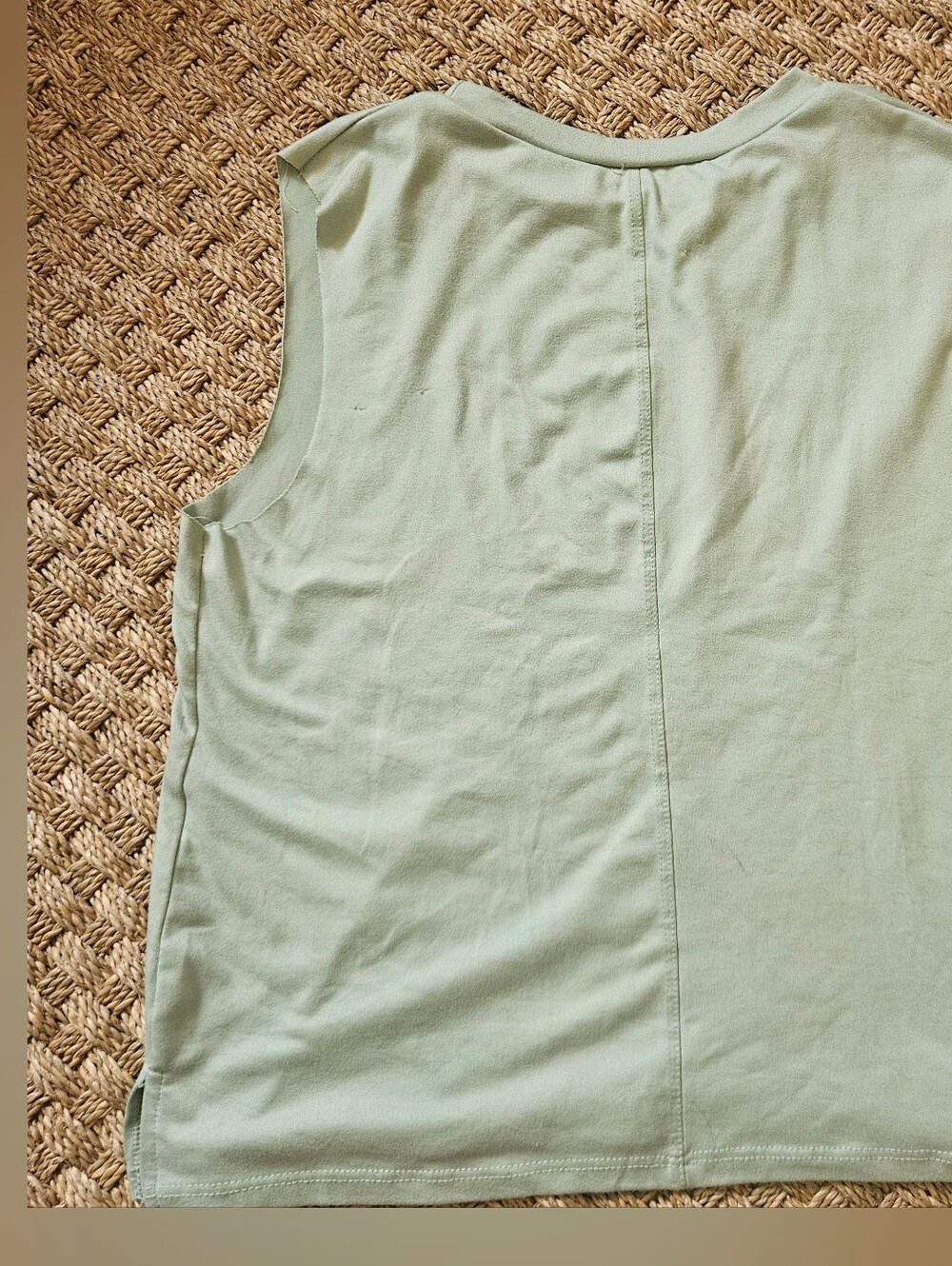 Womens Workout Sage Green Tank Top - Picture 2 of 4